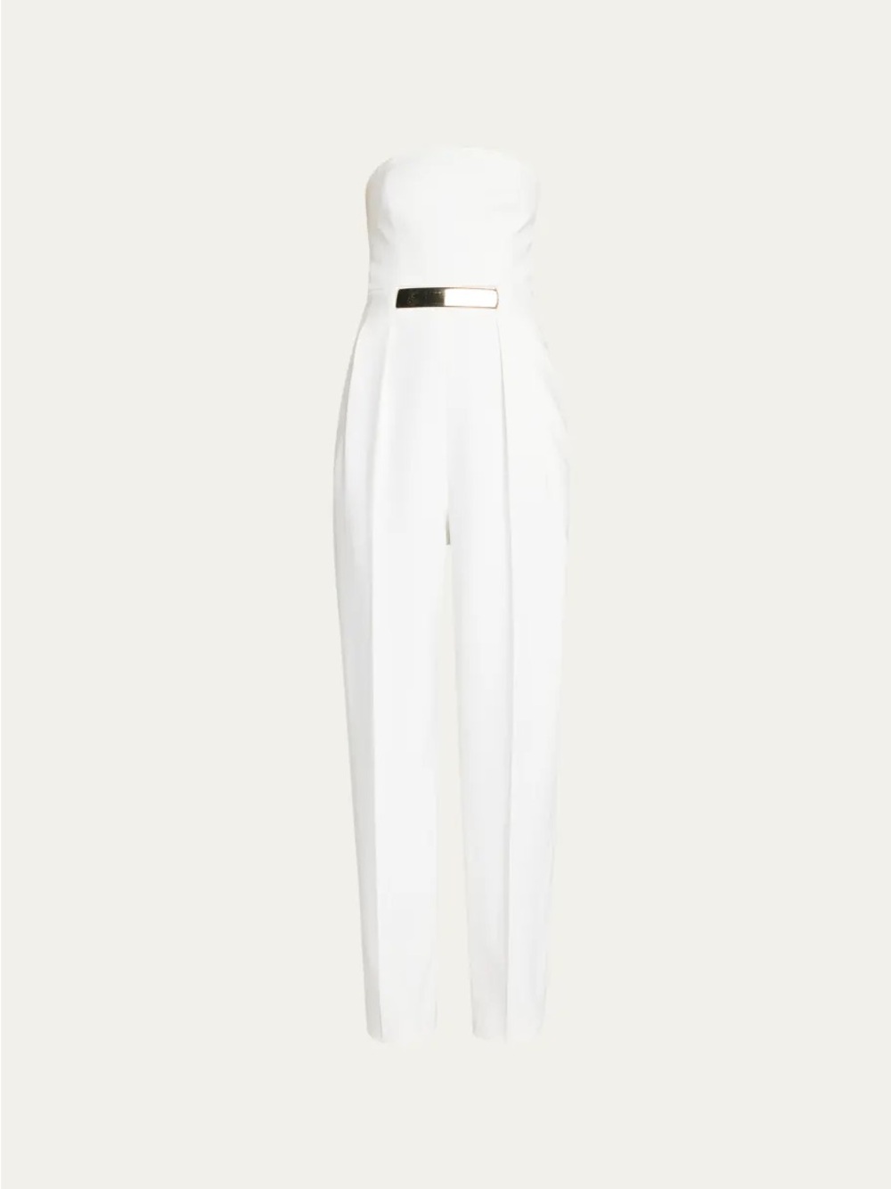 Lafayette 148 New York White Pleated Strapless Jumpsuit Size 4